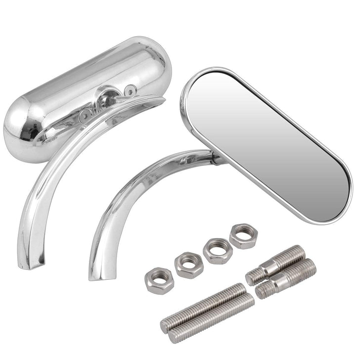 KATUR Motorrad Silber Chrom Custom Mini Oval Rückspiegel Hight Qualität Aluminium und Glas Spiegel f