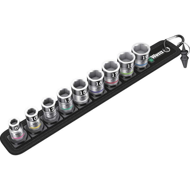 Wera 05003970001 Zyklop Steckschlüsseleinsätze Belt B 1 mit Haltefunktion, 3/8“-Antrieb, 10-teilig