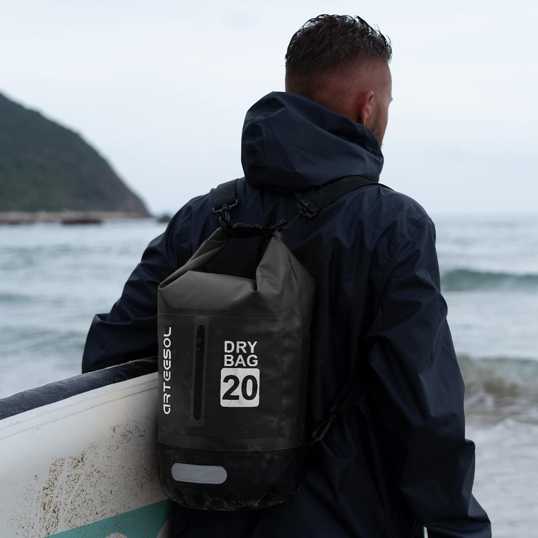 Dry Bag wasserdichte Tasche 5L/10L/20L/30L Wasserfester Beutel Packsack mit Langen Doppeltem Verstel