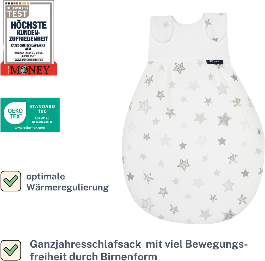 Alvi Baby Mäxchen Aussensack Exklusiv I Baby-Schlafsack mitwachsend & atmungsaktiv I Kinderschlafsac