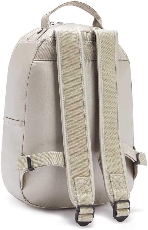 Kipling Backpacks Seoul, S, Metallic Glow + Damen Creativity S Münzbörse Silber (Metallic Glow)
