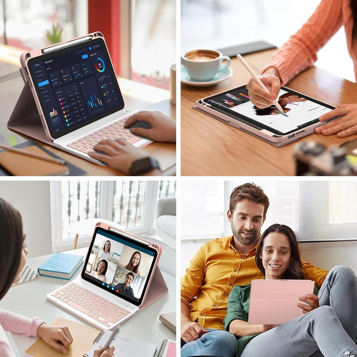 CC Store Hülle mit Tastatur für iPad A16 11 Generation 2025/10 Generation 2022 (11/10.9 Zoll), Magne