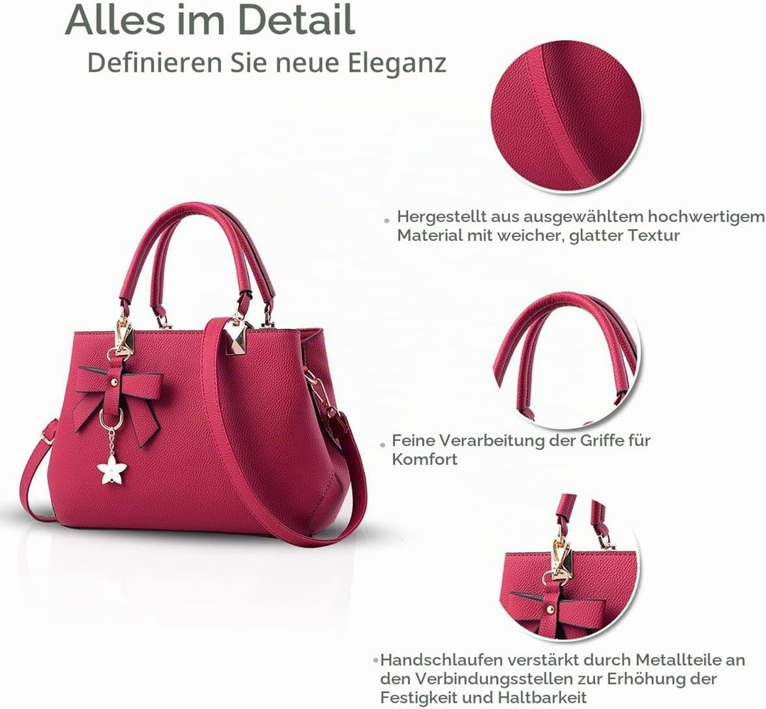 NICOLE &amp; DORIS Damen Handtaschen Designer Tasche Elegante Frauen Umhängetasche PU Leather Shopper He