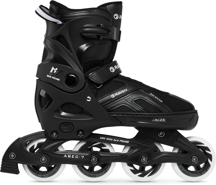 Raven Pulse Black/Mint 2in1 Verstellbare Schlittschuhe und Inline Skates - Inliner für Kinder und Er