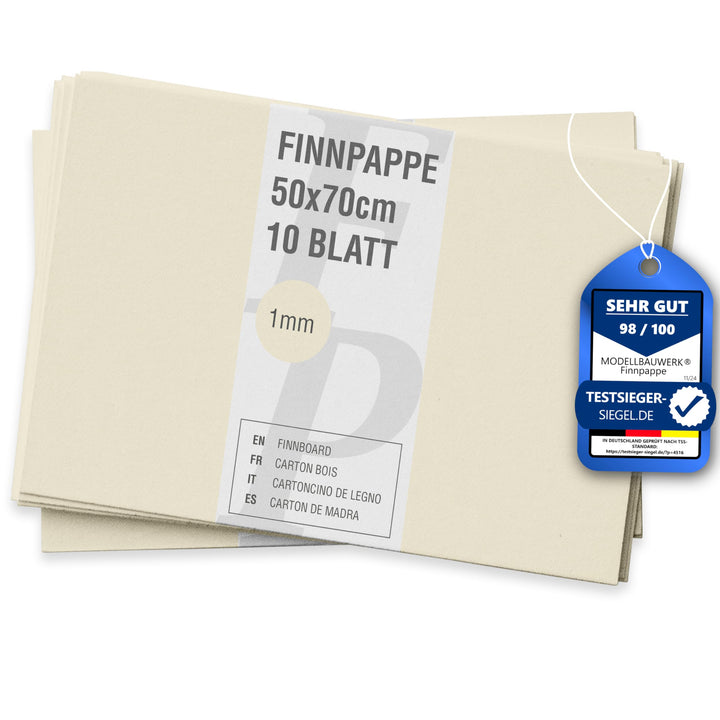 10 Blatt Finnpappe 50x70cm | 1mm Stärke | Modellbauwerk® | für Modellbau und Bastelarbeiten | Archit