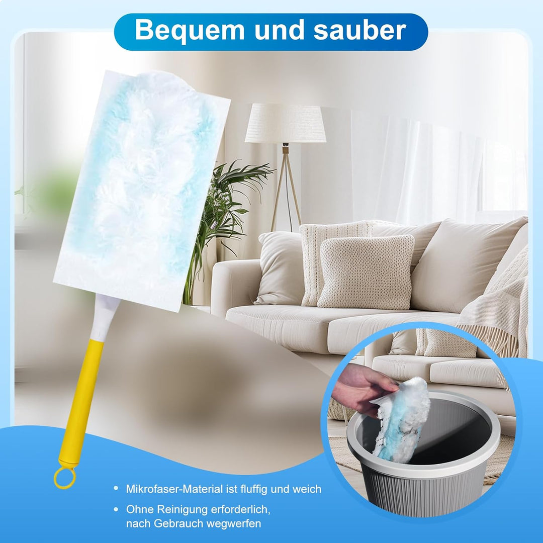 62 Stück Staubmagnete, Kompatibel mit Swiffer Staubmagnet Nachfüllpack, Einweg Magnetischer Feder-St