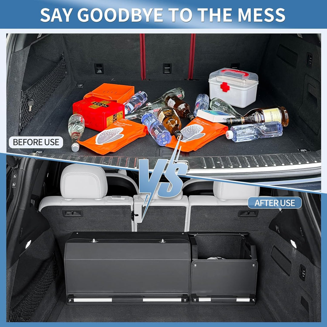 Auto Kofferraum Organizer mit Deckel – Modulares 2-in-1 Aufbewahrungsbox Gross XXL | Stabiler Zuggri
