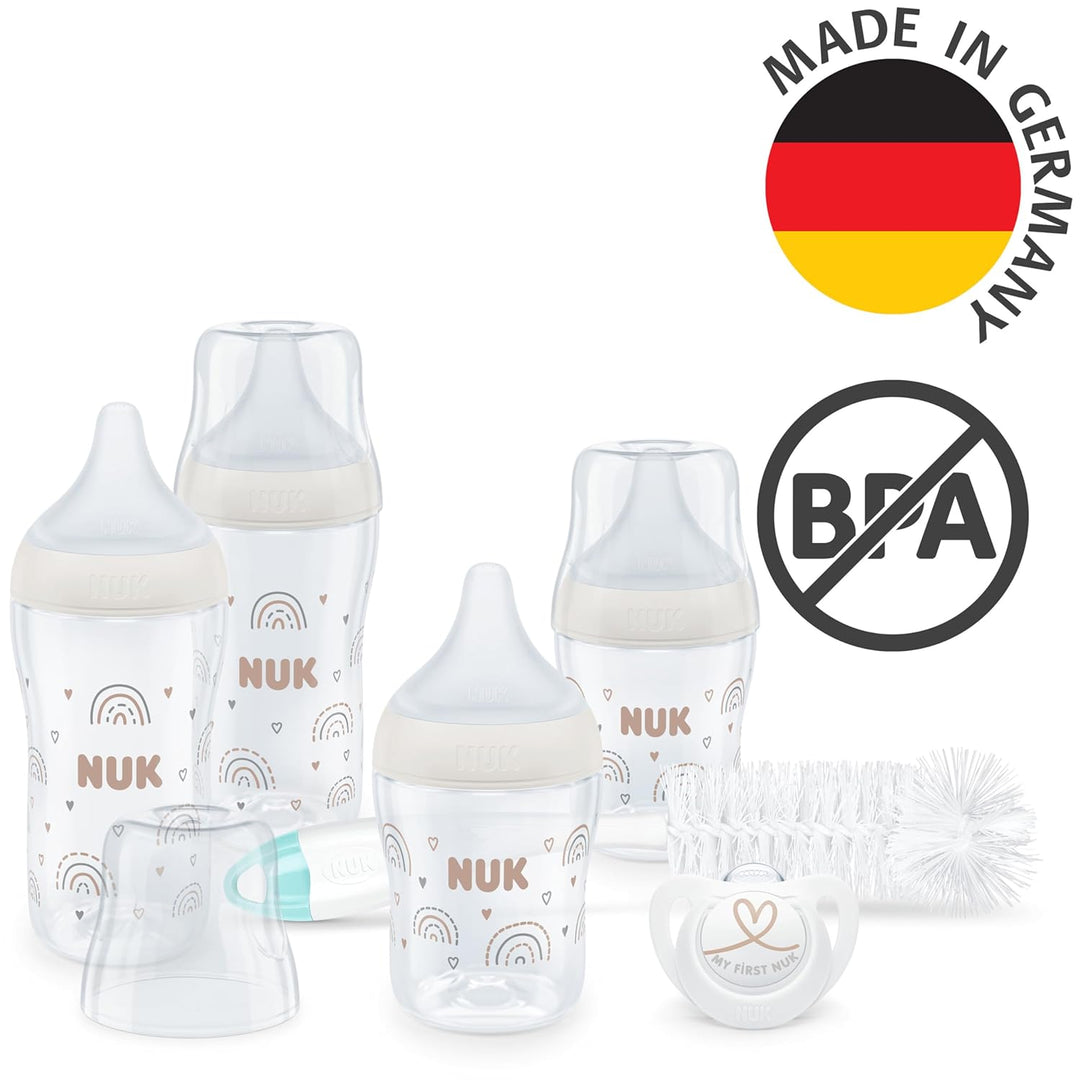 NUK Perfect Match Perfect Start Babyflaschenset | Ab 0 Monate | Passt sich dem Baby an | 4 Anti-Coli