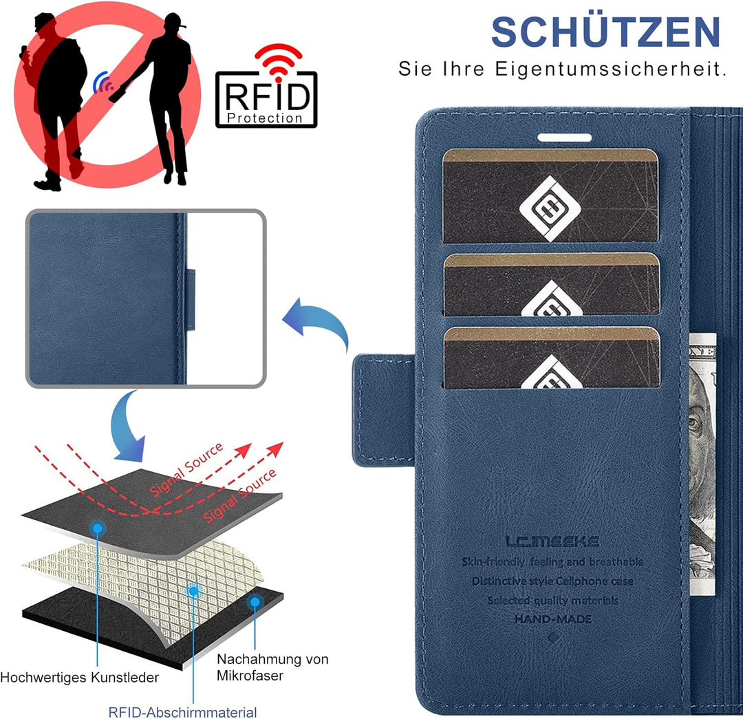 Giyer Handyhülle für Samsung Galaxy S20 FE Hülle mit Schutzfolie, Standfunktion Kartenfach Wallet Pr