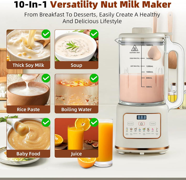 Nussmilchmaschine, Automatische Mandelmilchmaschine für selbstgemachte Pflanzenmilch, Hafer, Soja, S