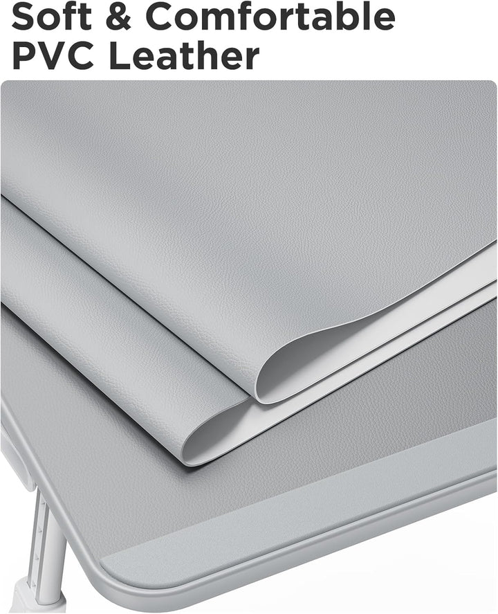 Laptoptisch fürs Bett, SAIJI Bett Tisch, komfortabel Tischplatte aus Leder, einstellbare Höhe, Neigu
