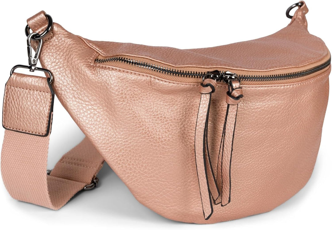 styleBREAKER Damen Halbmond Crossbody Schultertasche, abnehmbarer verstellbarer Schultergurt, Einfar