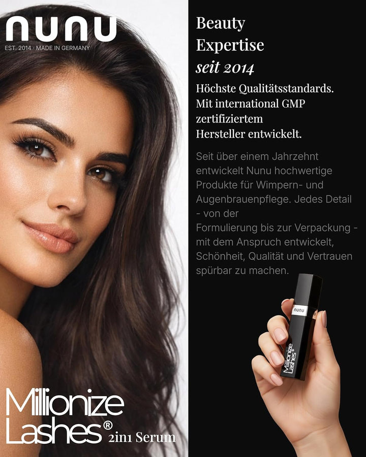 Nunu Millionize Lashes Wimpernserum & Augenbrauenserum 2in1 - Wimpernwachstum & Wimpernpflege - lang