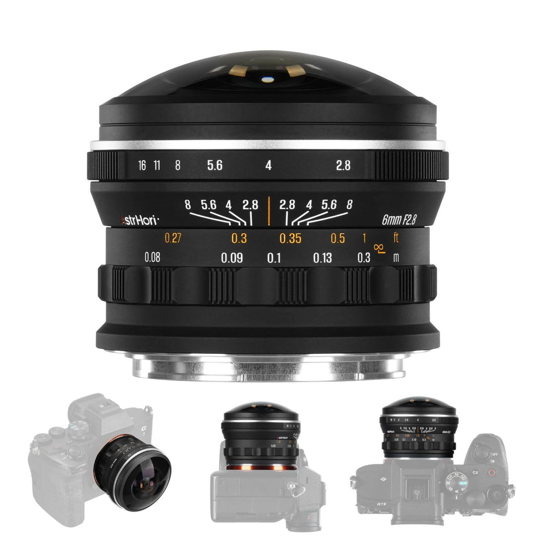 AstrHori 6mm F2.8 Vollformat-Zirkular-Fischaugenobjektiv, ultraweites 220°-Sichtfeld, Kreativobjekti