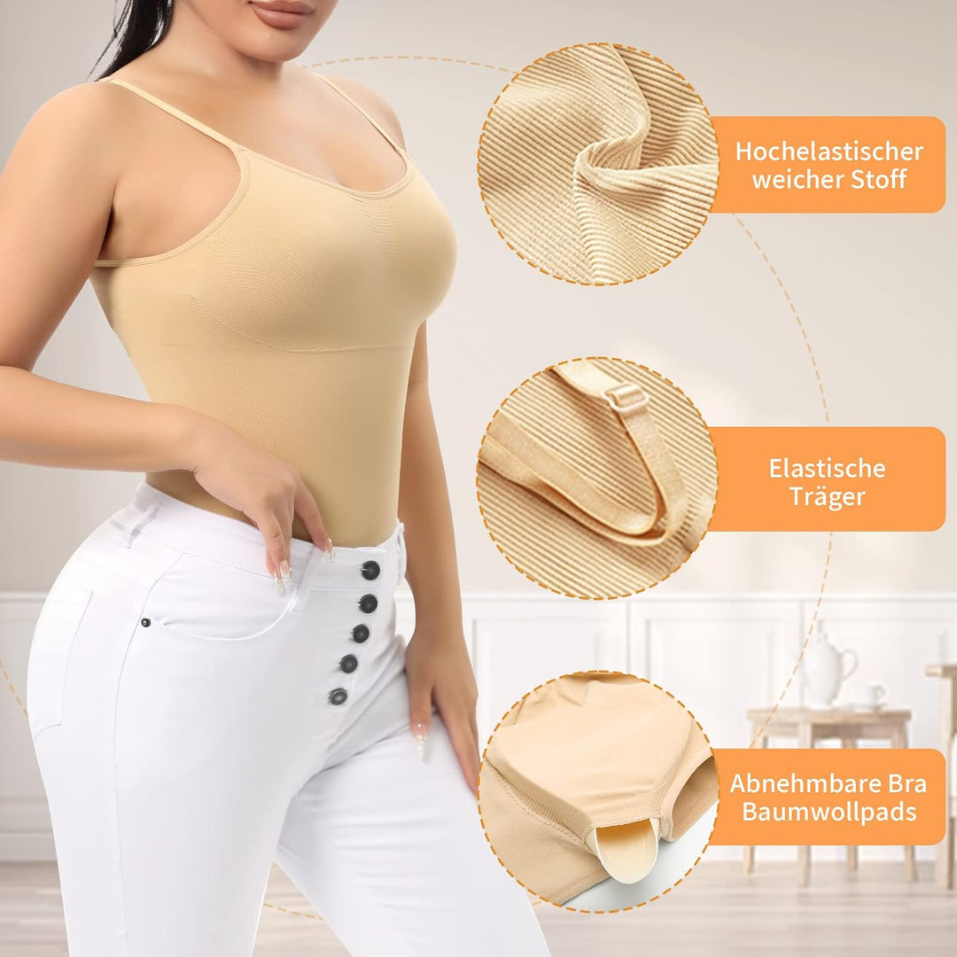 Damen Shape Unterhemd Bauchweg Hemdchen Shapewear Trägertop Shaping BH Hemd Formendes Top Body Shape