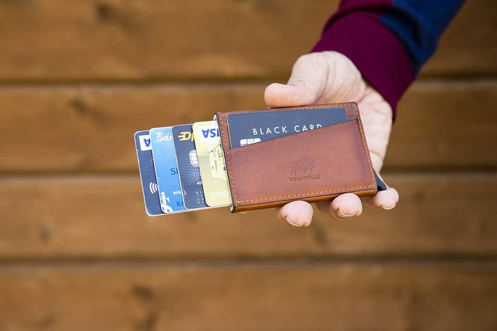 Solo Pelle Kartenetui mit RFID Schutz bis 11 Karten Portmonee Geldbeutel Kreditkartenetui für den Al
