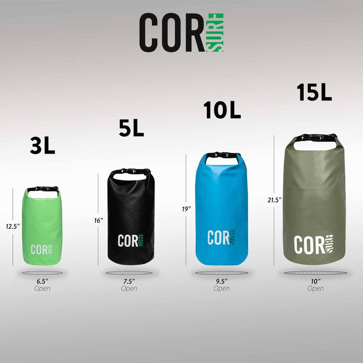 COR Surf schwimmende wasserdichte Drybag 3L | 5L |10L | 15L Sack mit Rollverschluss hält die Ausrüst