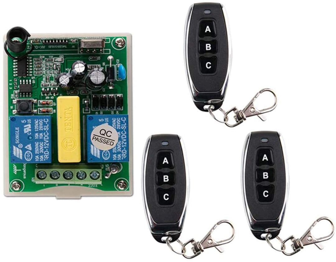 Wechselstrom 220VAC RF 2 Kanal kabellose Fernsteuerungs 1 * Empfänger + 3 * Transmitter Schlauchmoto