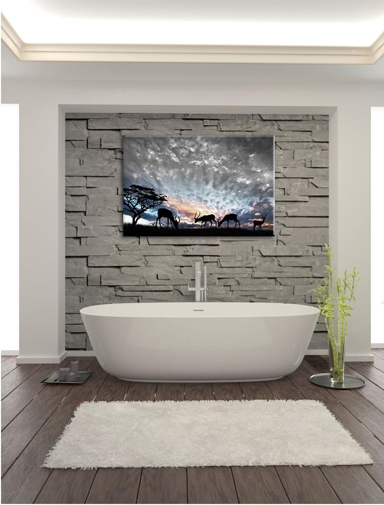 Pixxprint Tiere in der Natur als Leinwandbild | Grösse: 100x70 cm | Wandbild | Kunstdruck | fertig b