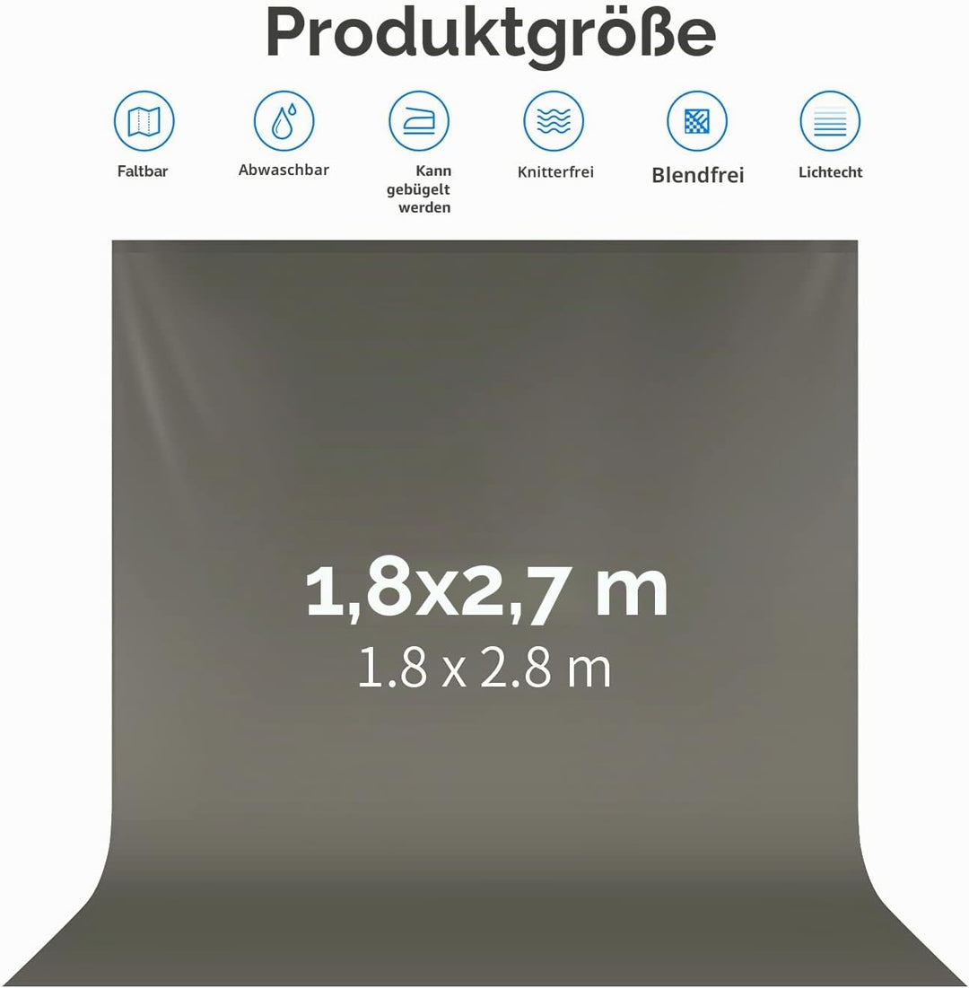 NEEWER 6x9Fuss/1,8x2,8m Fotostudio Hintergrund aus 100% reinem Polyester, zusammenklappbarer Hinterg