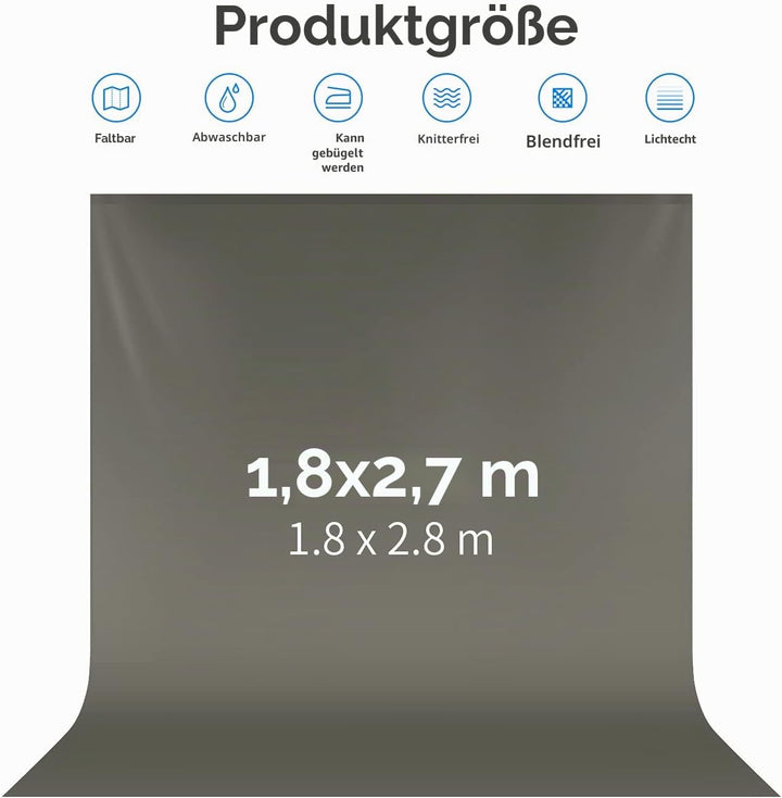 NEEWER 6x9Fuss/1,8x2,8m Fotostudio Hintergrund aus 100% reinem Polyester, zusammenklappbarer Hinterg