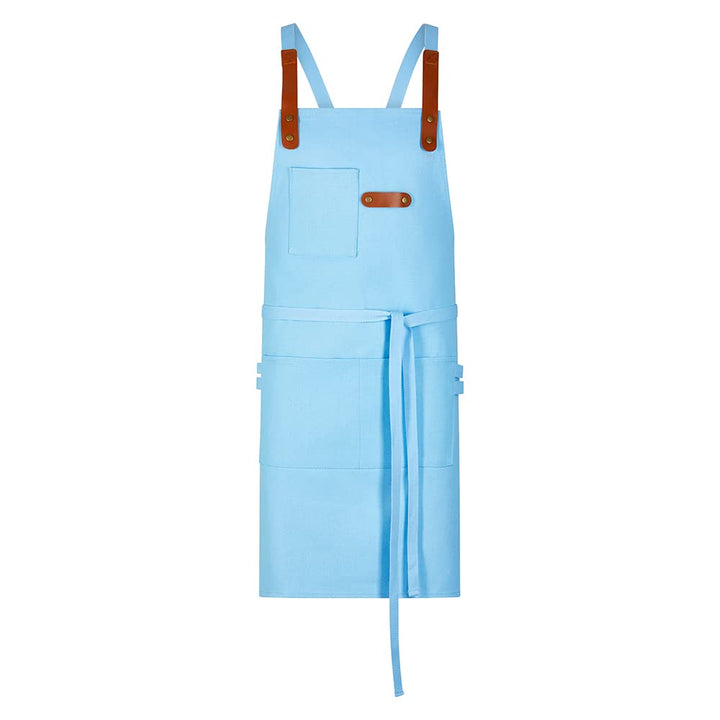 EXNER Grill- & Latzschürze aus 100% Baumwolle – Robuste Canvas-Schürze mit Taschen & Kreuzbindung –