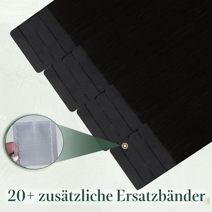 Ugeat Braun Tape Extensions Echthaar 30cm Tape Haarverlängerung Echthaar Invisible Seamless Tape Ext