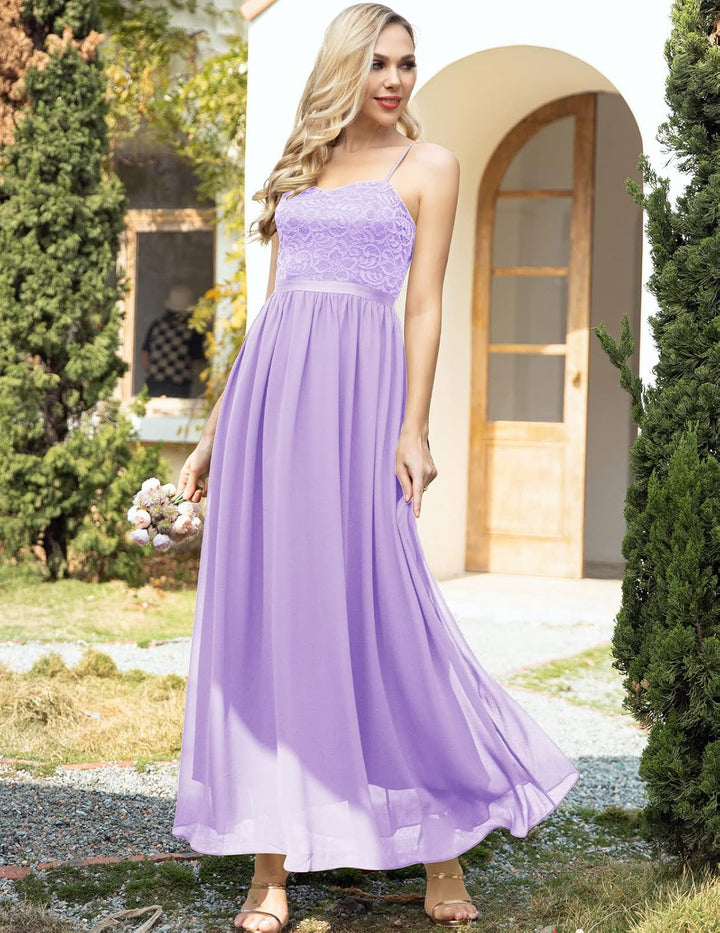 DRESSTELLS Abendkleider Elegant für Hochzeit Festlich Ballkleid Damen Lang Brautkleid Standesamt Bra