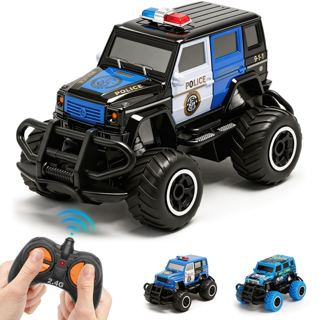Pup Go Polizeiauto Ferngesteuert mit Licht für Kind 3-9 Jahr, Nikolaus Geschenke für Jungen, Robust