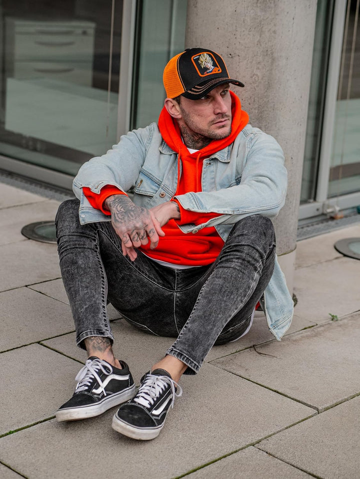 Tracker Kappe Herren Dragon Ball Z, Cap Herren, Goku Saiyajin, Langlebig, Schwarz, Einheitsgrösse