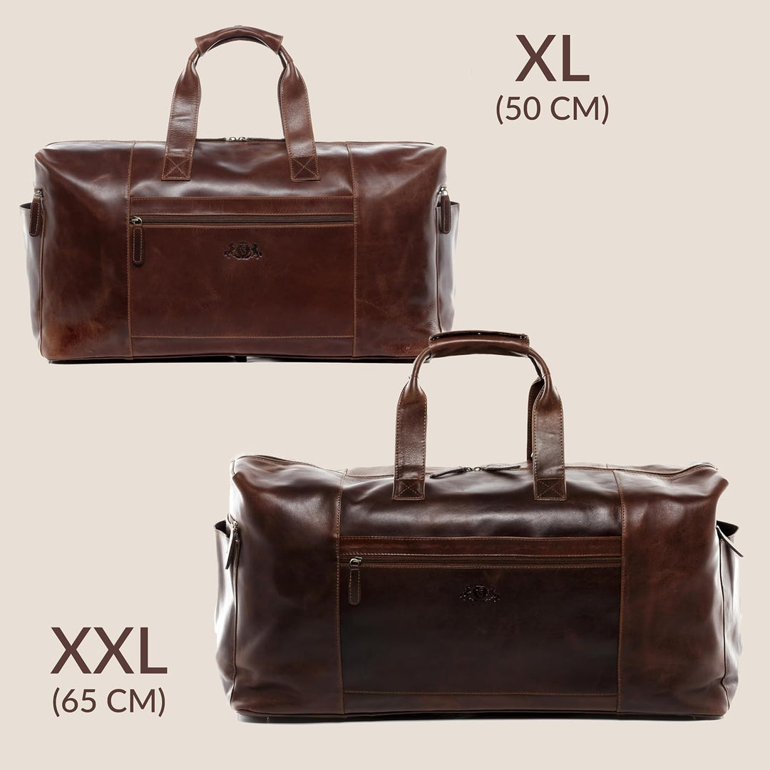 SID & VAIN XL Reisetasche Bristol aus Premium Leder I Sporttasche gross XL gross für Herren und Dame