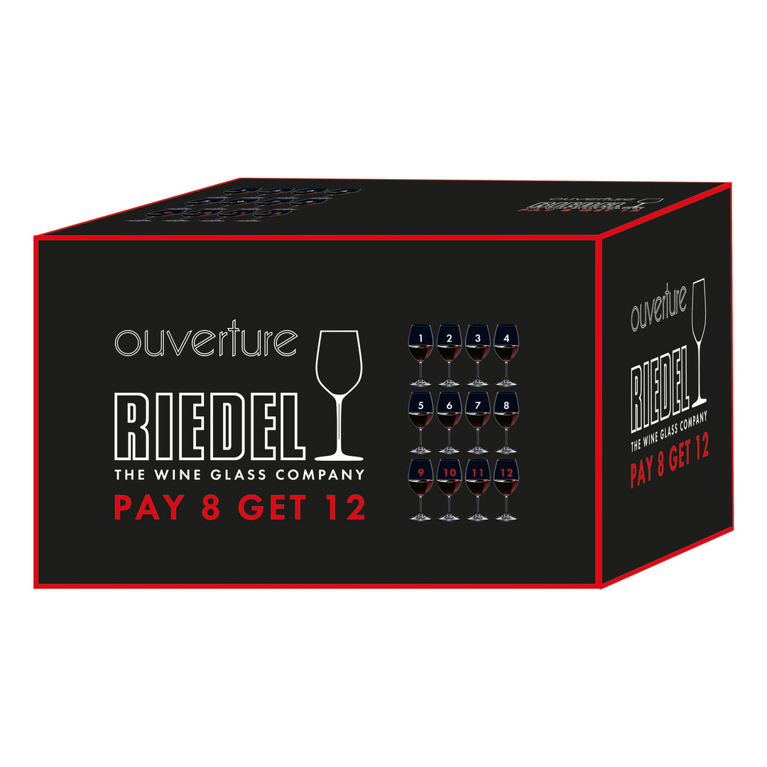 RIEDEL Ouverture Rotwein Kauf 12 Zahl 8, Rotweinglas, Weinglas, Trinkglas, Hochwertiges Glas, 350 ml