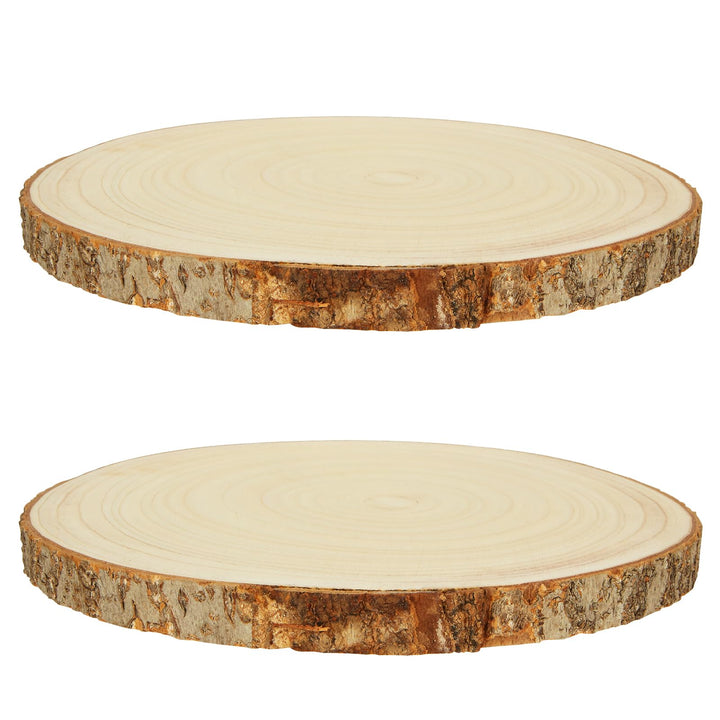 2 Stück Holzscheiben 30 cm, 20 mm Dick, 28-32 cm Holzscheiben zum Basteln, Paulownia Baumscheiben mi