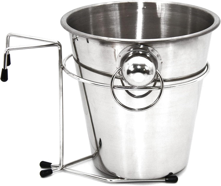 intergrill Edelstahl Sektkübel Champagnerkühler 22 cm Durchmesser | Mit Hängevorrichtung | rostfreie