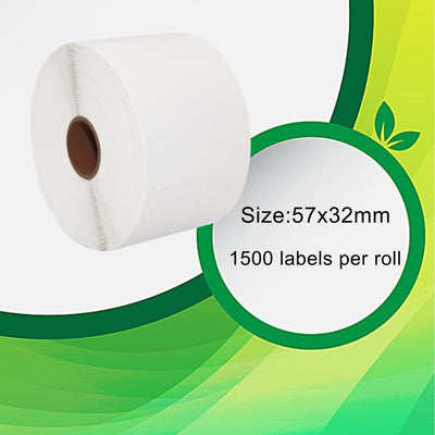 20 Rollen DOREE White Direct Thermoetiketten 57 x 32 mm für Zebra GK420D, GX420D, GK420T Thermodruck