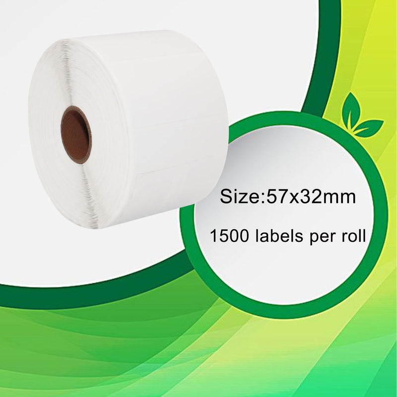 20 Rollen DOREE White Direct Thermoetiketten 57 x 32 mm für Zebra GK420D, GX420D, GK420T Thermodruck