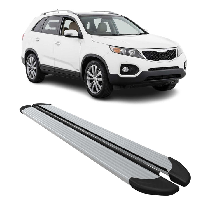 Trittbretter Seitenschweller kompatibel mit Kia Sorento 2009-2013 Aluminium Silber 2 TLG