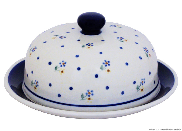 Original Bunzlauer Käseglocke M/Butterglocke für Rollbutter - Ø = 19,5 cm, Dekor 111