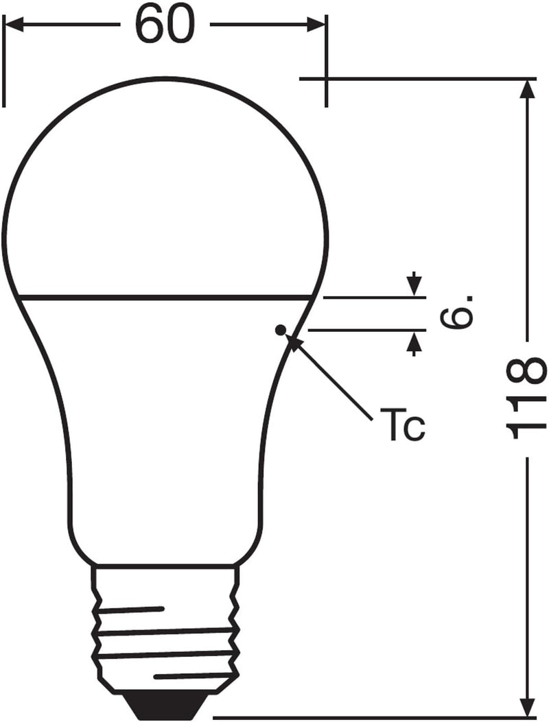 OSRAM LED Base Classic A, in Kolbenform mit E27-Sockel, Nicht Dimmbar, Ersetzt 100 Watt, Matt, Warmw