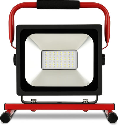 REV 2706333000 Akku-Strahler, LED Arbeitsleuchte mit Akku, 30W, 2100lm, IP54, rot, 30W