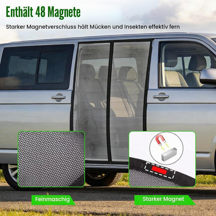 Moskitonetz Magnetisch für VW T5 T6 Schiebetür, 145 * 115 cm Sonnenschutz Auto Seitentür Moskitonetz