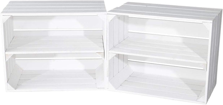 3 weisse Obstkisten Johanna/Schuhregal Ablageregal Beistelltisch Schuhbox Weinkiste Apfelkiste Holzk