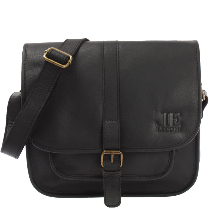 LECONI Umhängetasche Schultertasche für Damen Freizeittasche aus Büffelleder Damentasche Ledertasche