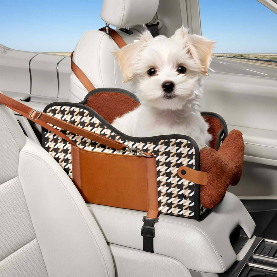 Hundesitz Mittelkonsole Auto, Hunde Autositz für kleine mittlere Haustier, Waschbarer Hundeautositz