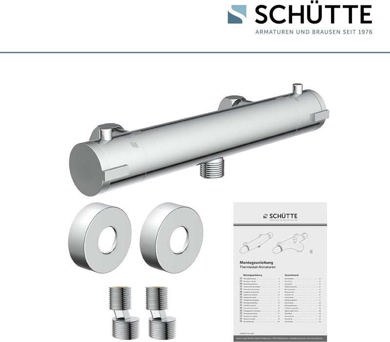 SCHÜTTE 52465 LONDON Thermostat Duscharmatur, Brausethermostat Brausearmatur, Mischbatterie mit Verb