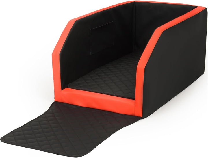 Velinda Autohundebett Hunde-Autositz Hundebett Rückbank Hundesitz Anschnallgurt 55x100 (Farbe: schwa