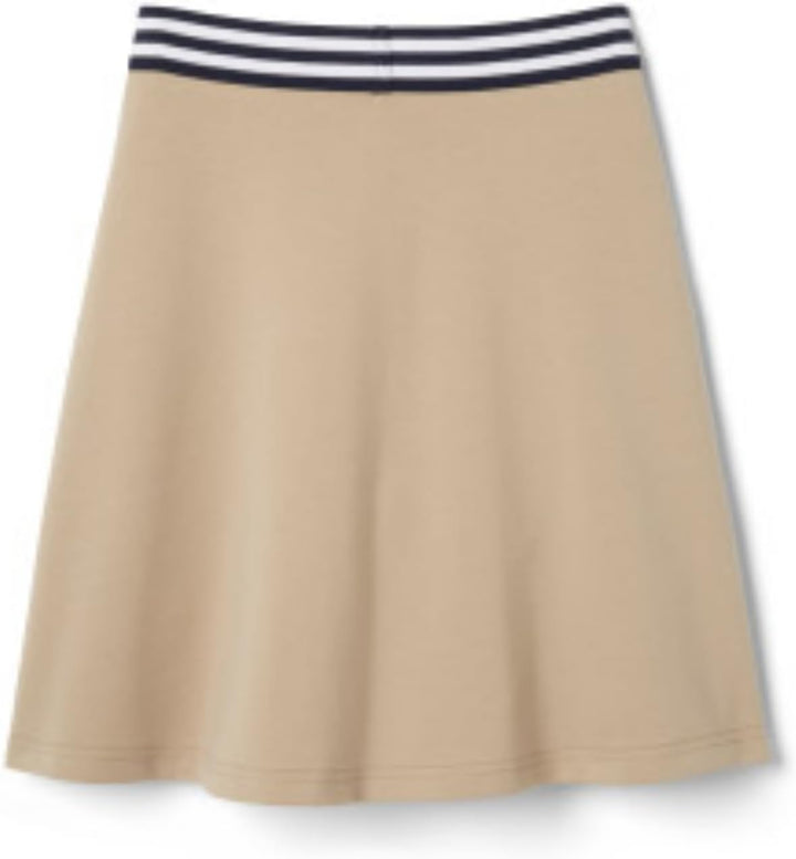 French Toast Little Girls Contrast Waistband Scooter Skirt - Khaki, 4-5