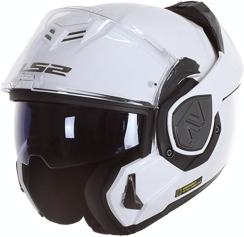 LS2, Klaphelme motorrad ADVANT solid white 06, L L Weiss, L Weiss