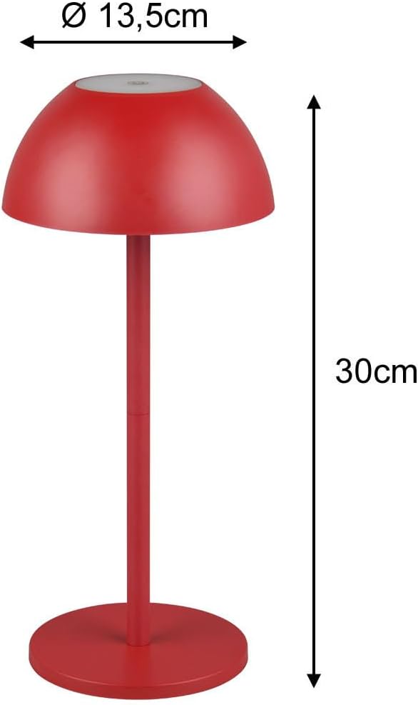 2er SET Akku Tischlampen Rot ohne Kabel für Innen & Aussen, 30cm klein, Rot