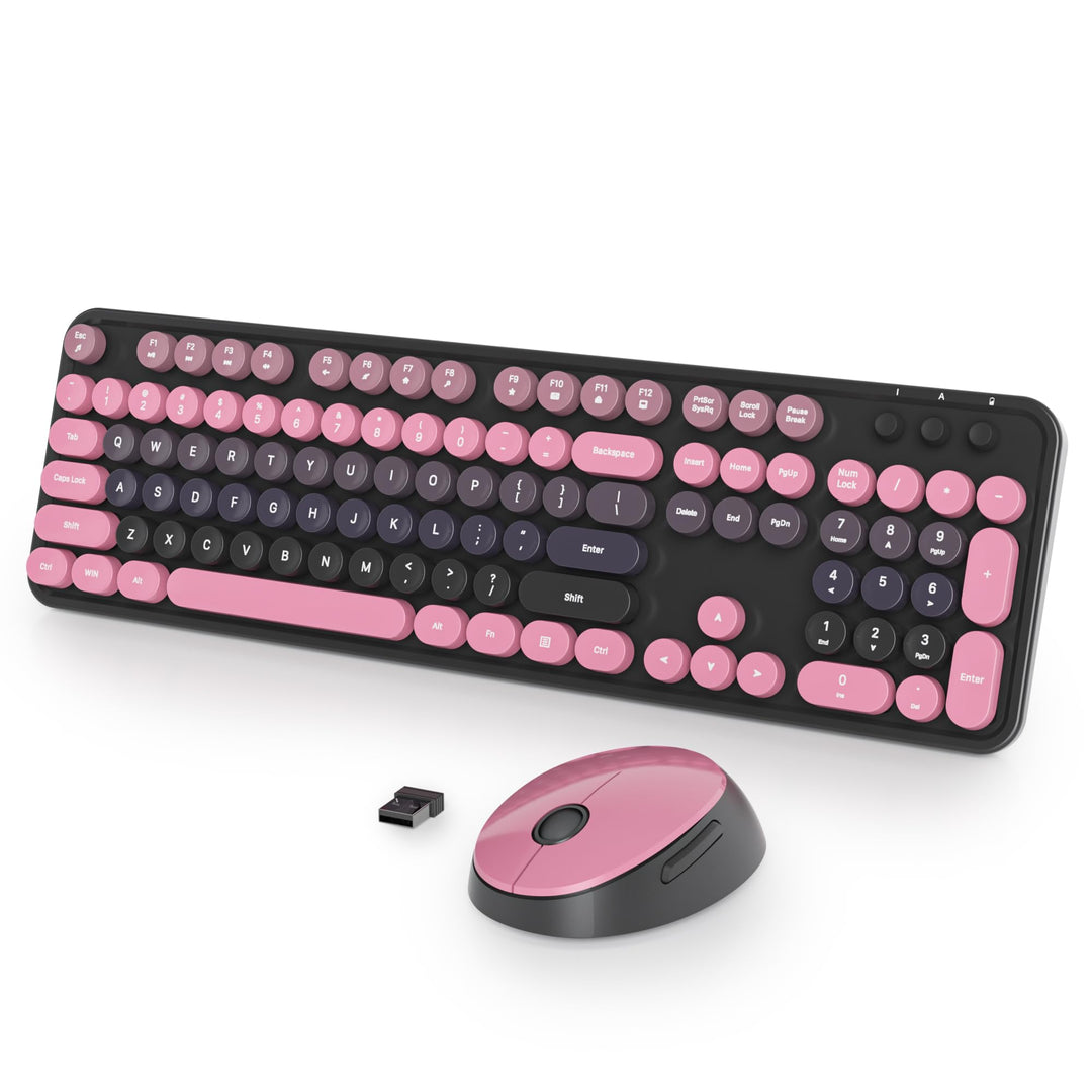 Kabellose Tastatur und Maus, 104 Schreibmaschinentastatur in Voller Grösse mit Nummernblock, 2.4 GHz